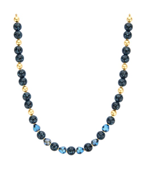 BIBA korte ketting met ronde gekleurde stenen