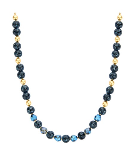 BIBA korte ketting met ronde gekleurde stenen