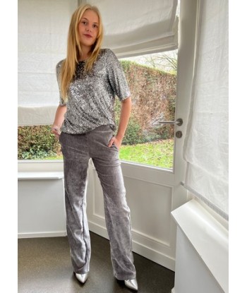 BELLITA zilver bloesje met pailletten