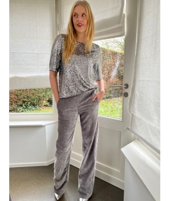 BELLITA zilver bloesje met pailletten