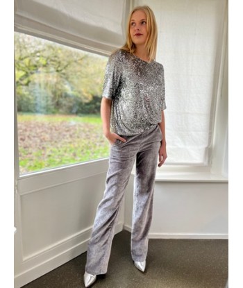 BELLITA zilver bloesje met pailletten