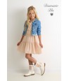 DIAMANTE BLU zwierige jurk in zachtroze