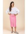 FOUR ROSES roze jeansrok