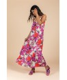 FOUR ROSES lange jurk in multicolor print