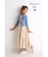 DIAMANTE BLU lange jurk met stroken