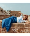 C'EST BEAU LA VIE blauwe enkellange rok