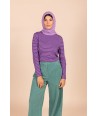FOUR ROSES groene broek in ribfluweel
