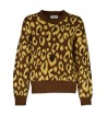 FOUR ROSES bruine pull met leopardmotief