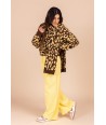 FOUR ROSES bruine pull met leopardmotief