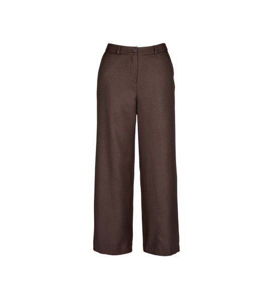 FOUR ROSES bruine broek met pied-de-poule motief