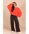FOUR ROSES bruine broek met pied-de-poule motief