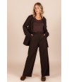 FOUR ROSES bruine broek met pied-de-poule motief