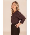 FOUR ROSES bruine broek met pied-de-poule motief