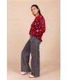 FOUR ROSES pull met rode leopardprint
