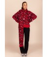 FOUR ROSES pull met rode leopardprint
