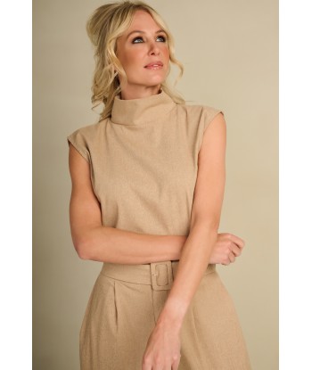 AC beige mouwloze top