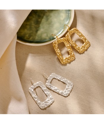 BIBA oorbellen met rechthoekige hangers in goud en zilver