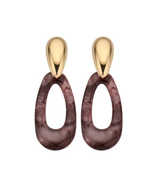 BIBA lange oorbellen met ovalen gekleurde hangers