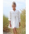BLUE BAY ecru jurk met driekwartmouwen