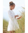 BLUE BAY ecru jurk met driekwartmouwen