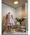 MISS LEOD roze jurk met bloemenriem