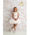 MISS LEOD lichtroze jurk met voile rok