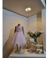 MISS LEOD lichtroze jurk met voile rok