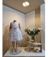 MISS LEOD ecru jurk met geborduurde bloemen