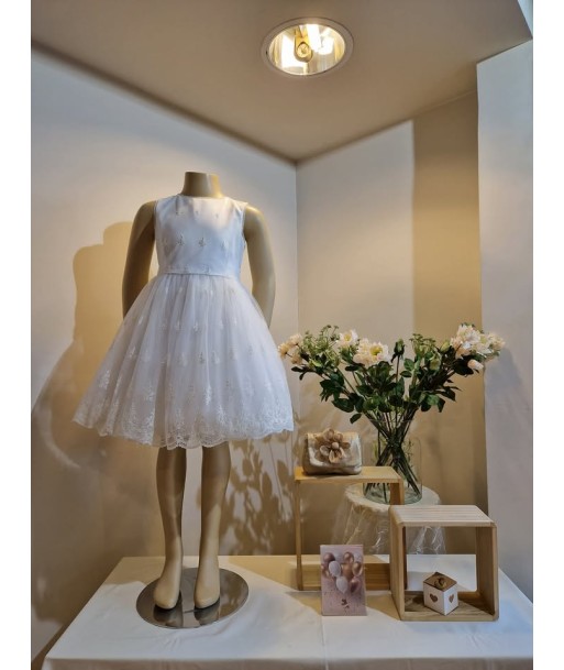 MISS LEOD ecru jurk met broderie