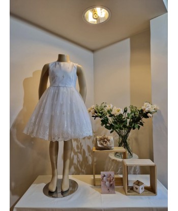MISS LEOD ecru jurk met broderie