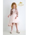 MISS LEOD roze jurk met tulle sleep