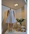 MISS LEOD witte jurk in voile stof met bloemenmotief