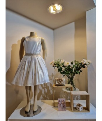 DIAMANTE BLU gouden jurk met kant