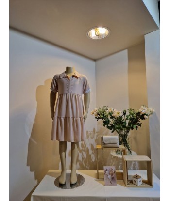 DIAMANTE BLU zwierige jurk in zachtroze