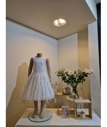 GYMP ecru jurk met geborduurde bloemen