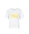 FOUR ROSES witte t-shirt met gele streep