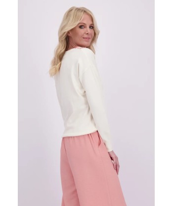AC ecru pull met roze strepen