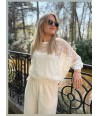BELLITA ecru losse broek