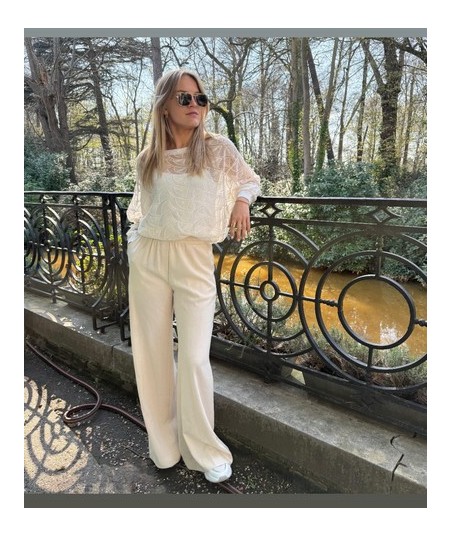 BELLITA ecru losse broek