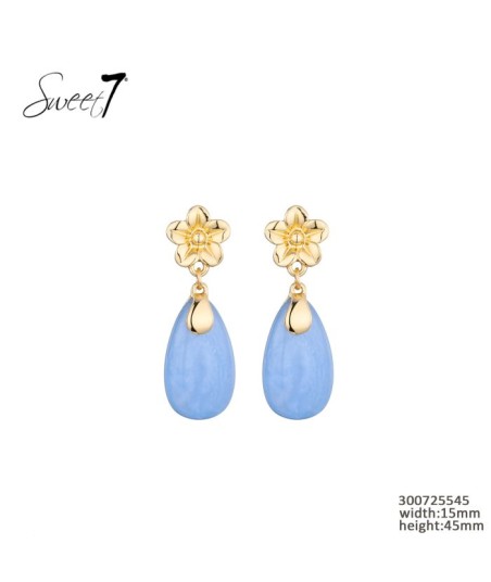 SWEET7 oorbellen lichtblauw