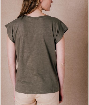 C'EST BEAU LA VIE kaki logo t-shirt