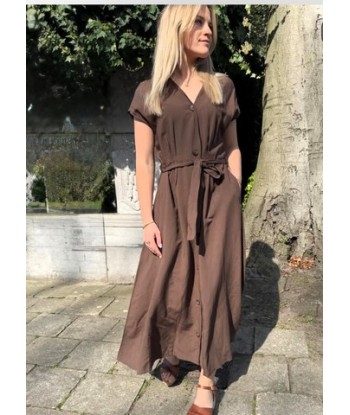BELLITA bruine lange jurk