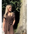 BELLITA bruine lange jurk
