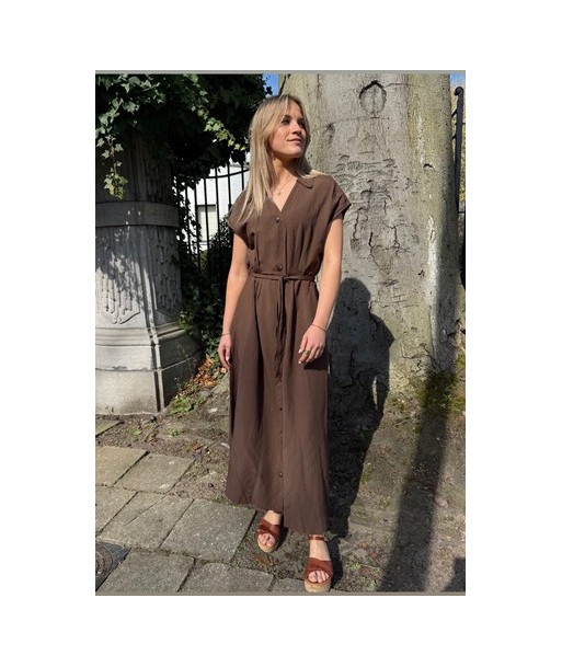 BELLITA bruine lange jurk