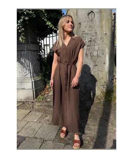 BELLITA bruine lange jurk