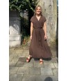 BELLITA bruine lange jurk