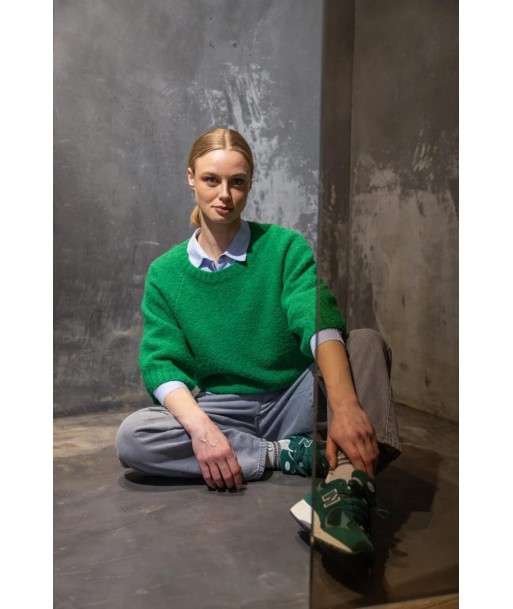 FOUR ROSES groene pull met driekwartsmouw
