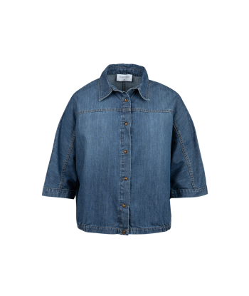 FOUR ROSES jeansbloesje met korte mouw