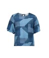FOUR ROSES bloes met patchprint in blauwtinten