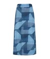 FOUR ROSES maxirok met patchprint in blauwtinten